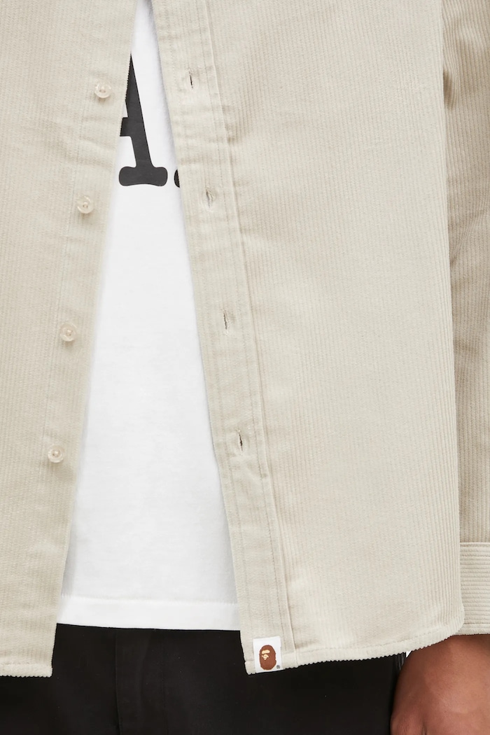 Košulja od samta A Bathing Ape One Point Corduroy Longsleeve bež 1K80131309