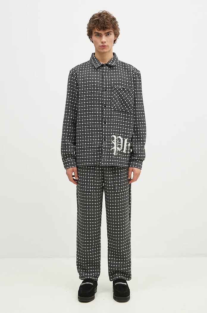 PLEASURES wool blend shirt Cross Work Shirt P24F036