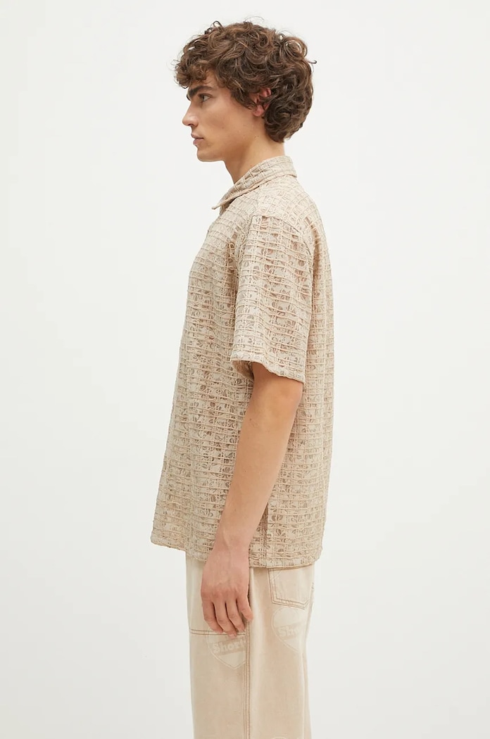PLEASURES shirt Lacy Button Down P24F050 beige AW24