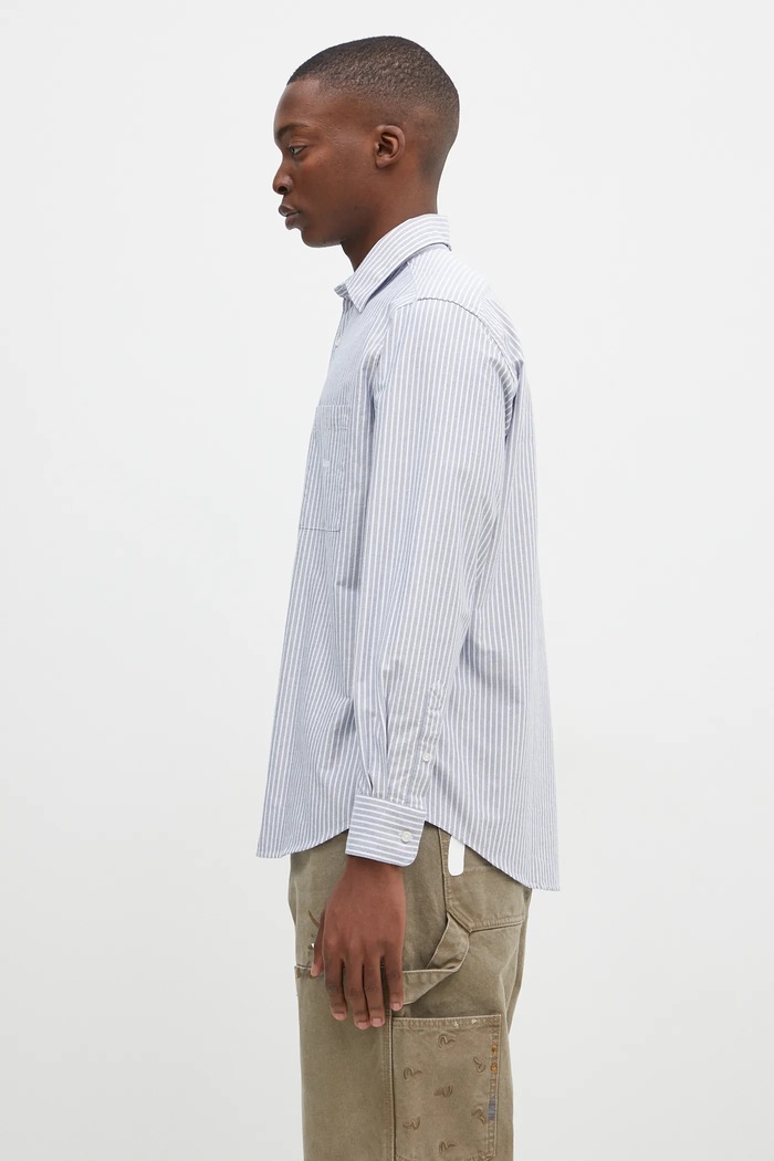 No Problemo cotton shirt Oxford Stripe Longsleeve Shirt NP40102.02 blue AW24