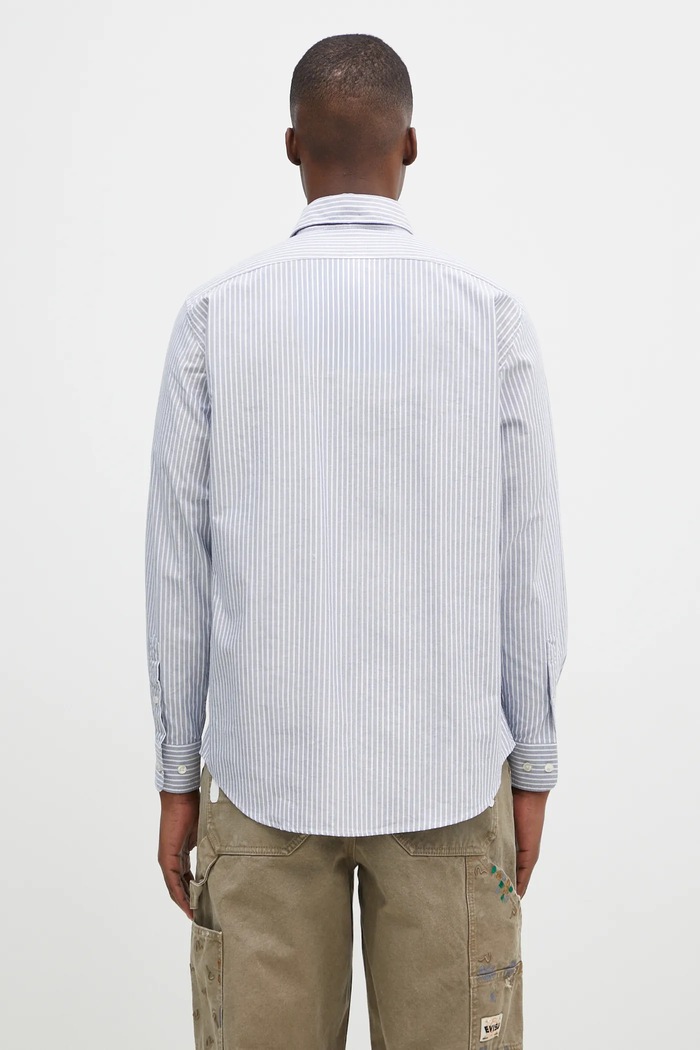 Clothing No Problemo cotton shirt Oxford Stripe Longsleeve Shirt NP40102.02 blue