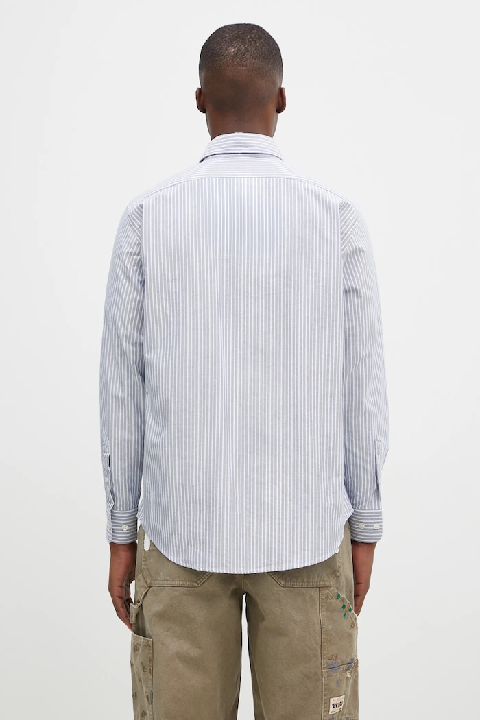 Clothing No Problemo cotton shirt Oxford Stripe Longsleeve Shirt NP40102.02 blue