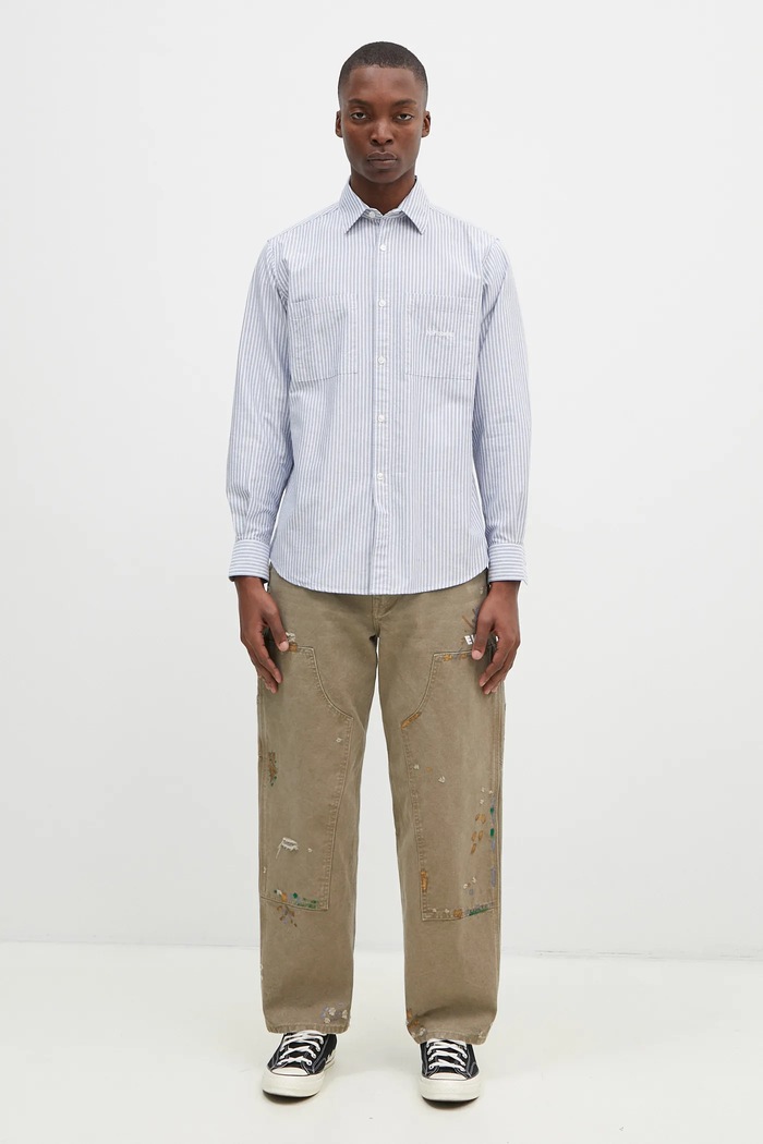 No Problemo cotton shirt Oxford Stripe Longsleeve Shirt NP40102.02 blue