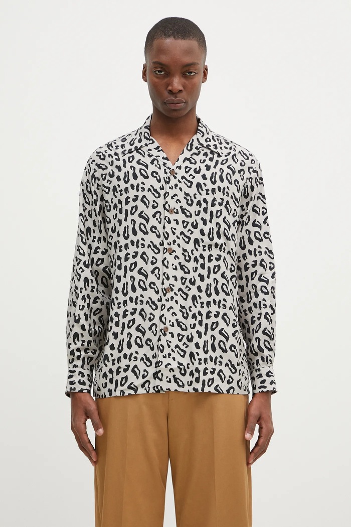 Košeľa Wacko Maria Hawaiian Shirt L/S ostatné sivá 24FW.WMS.HI01