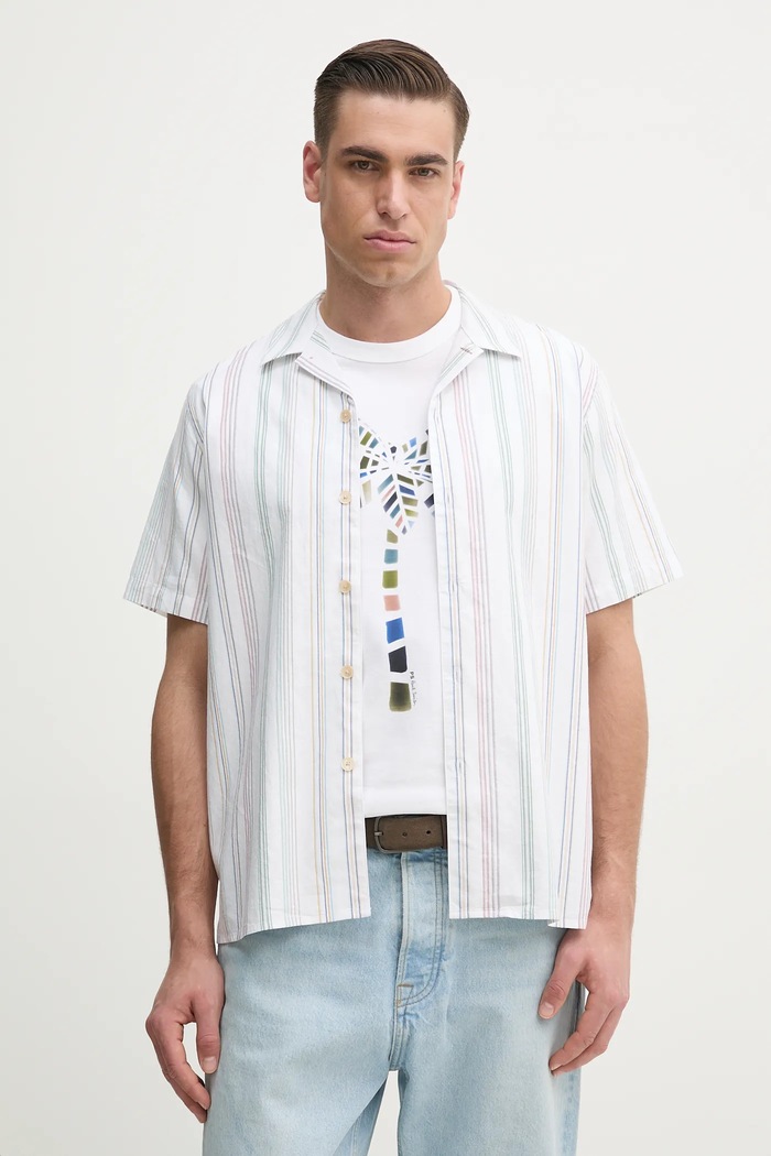 Pamučna košulja PS Paul Smith casual bijela M2R.695U.P22264