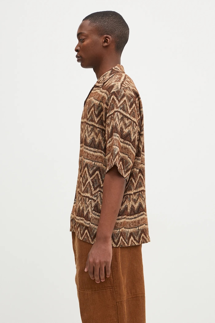 Needles wool blend shirt Cabana Shirt PU154 brown AW24