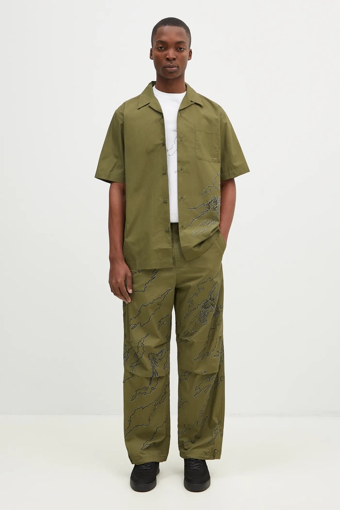 Βαμβακερό πουκάμισο Maharishi Dpm: Sparse Bonsai Camo Shirt 5336.OLIVE πράσινο