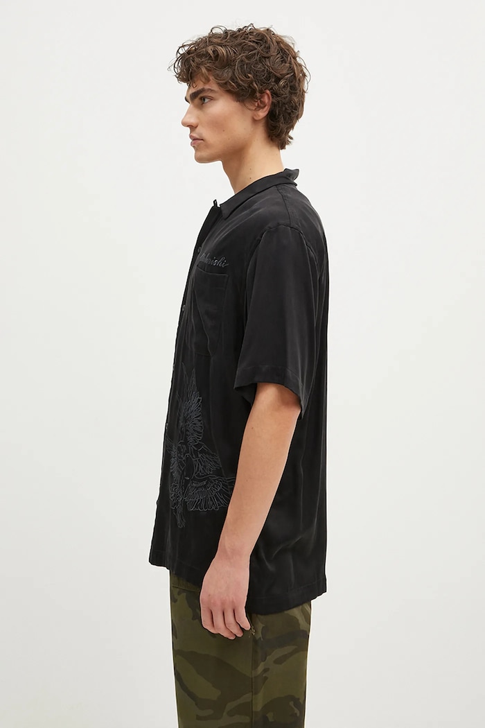 Πουκάμισο Maharishi Peace Dove Embroidered Shirt 5326.BLACK μαύρο AW24
