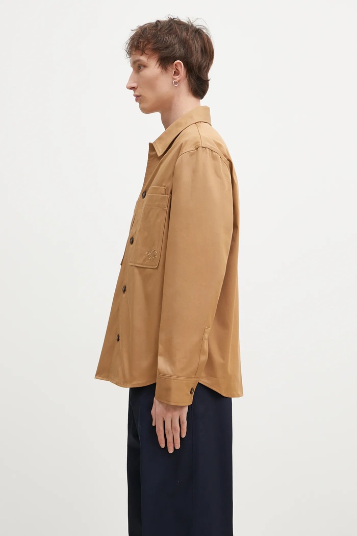 Куртка-сорочка Maison Kitsuné Overshirt MM00401WW0078 бежевий AW24