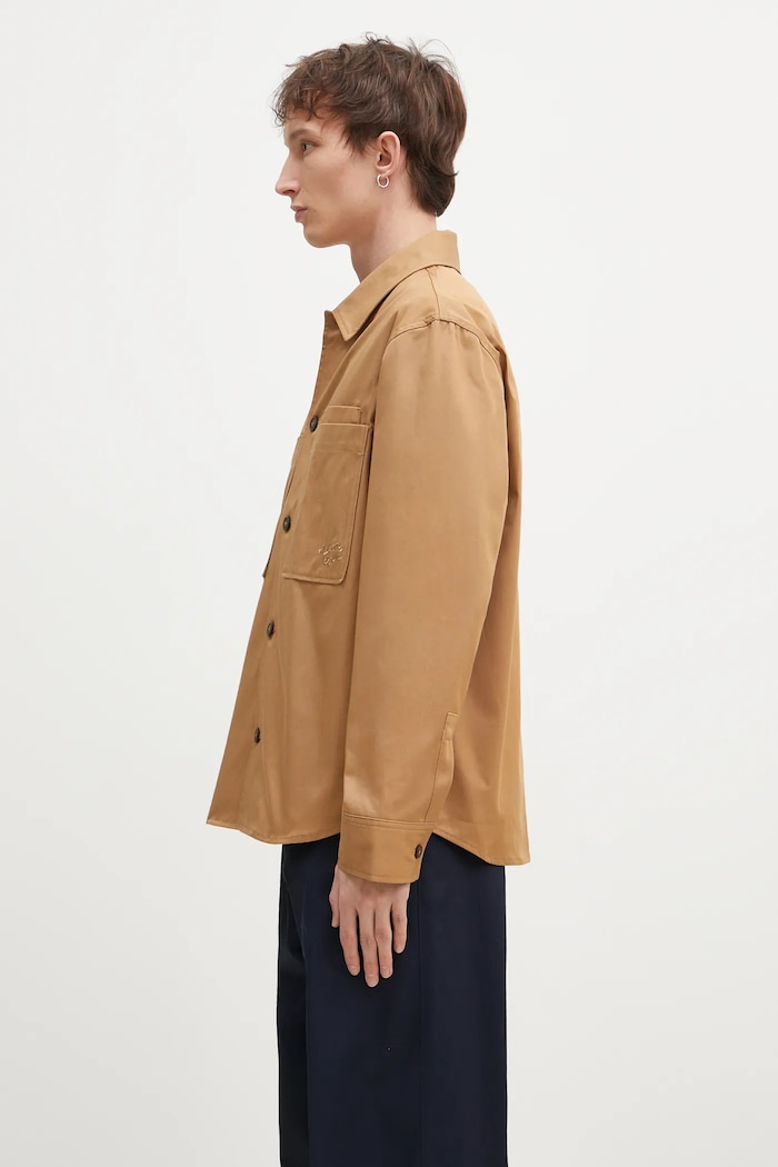 Куртка-сорочка Maison Kitsuné Overshirt MM00401WW0078 бежевий AW24