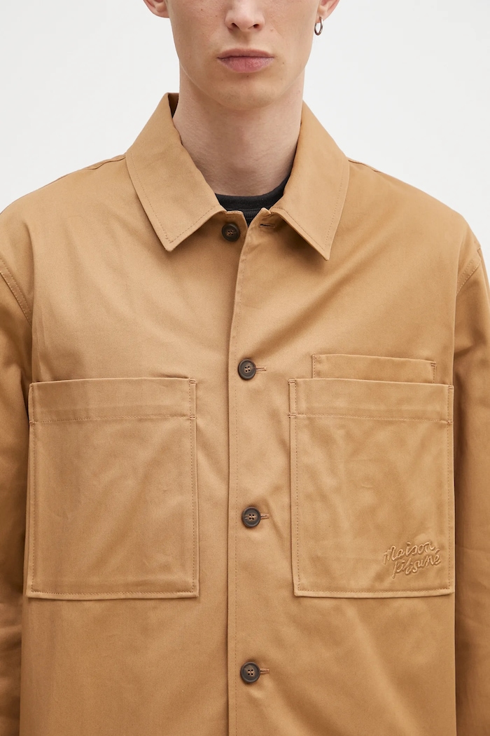 Куртка-сорочка Maison Kitsuné Overshirt бежевий MM00401WW0078