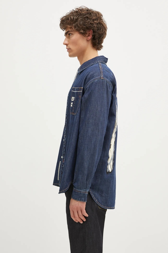 Evisu camicia di jeans Daicock Printed 2EAHTM4DL1031 blu navy AW24
