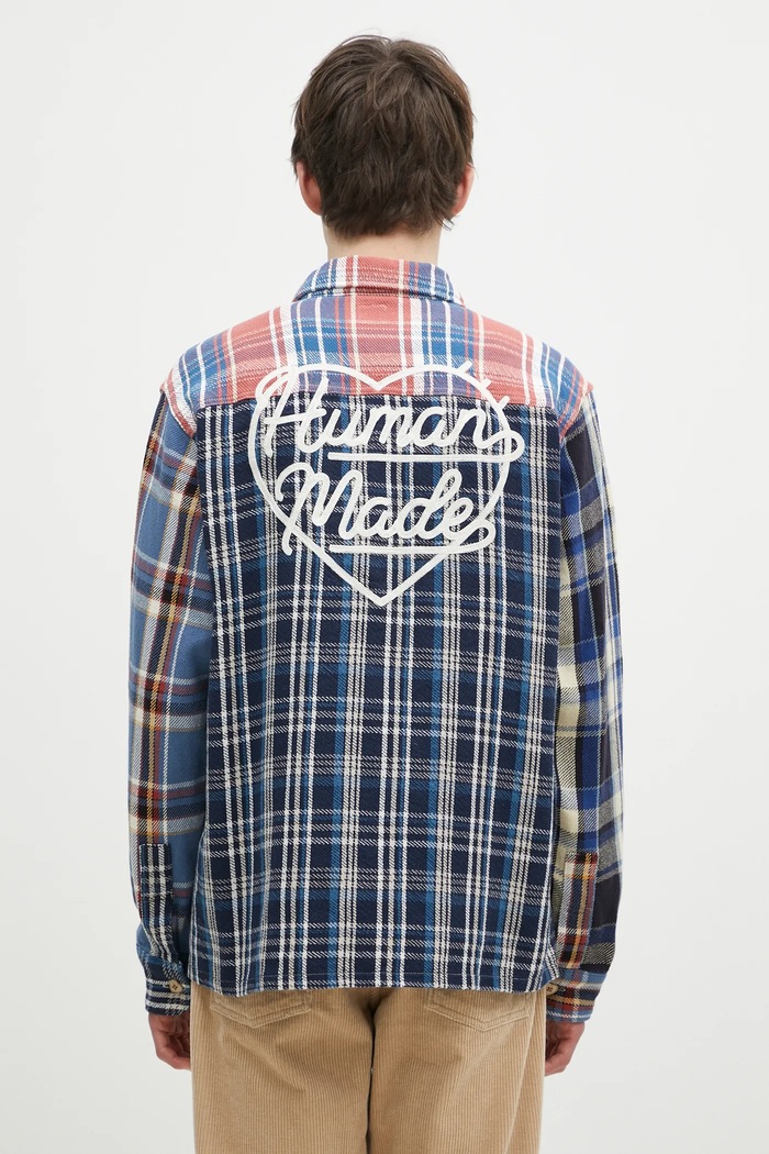 Îmbrăcăminte Human Made camasa Crazy Check Longsleeve Shirt HM28SH014 albastru