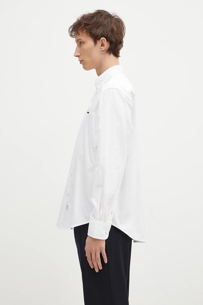 AAPE cotton shirt Moon Face Logo AAPSTM8495XXN white AW24