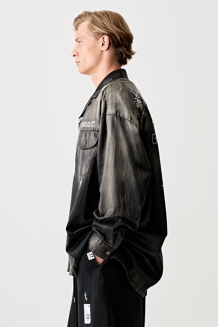 Maison MIHARA YASUHIRO сорочка джинсова чоловіча J13SH183 чорний AW24