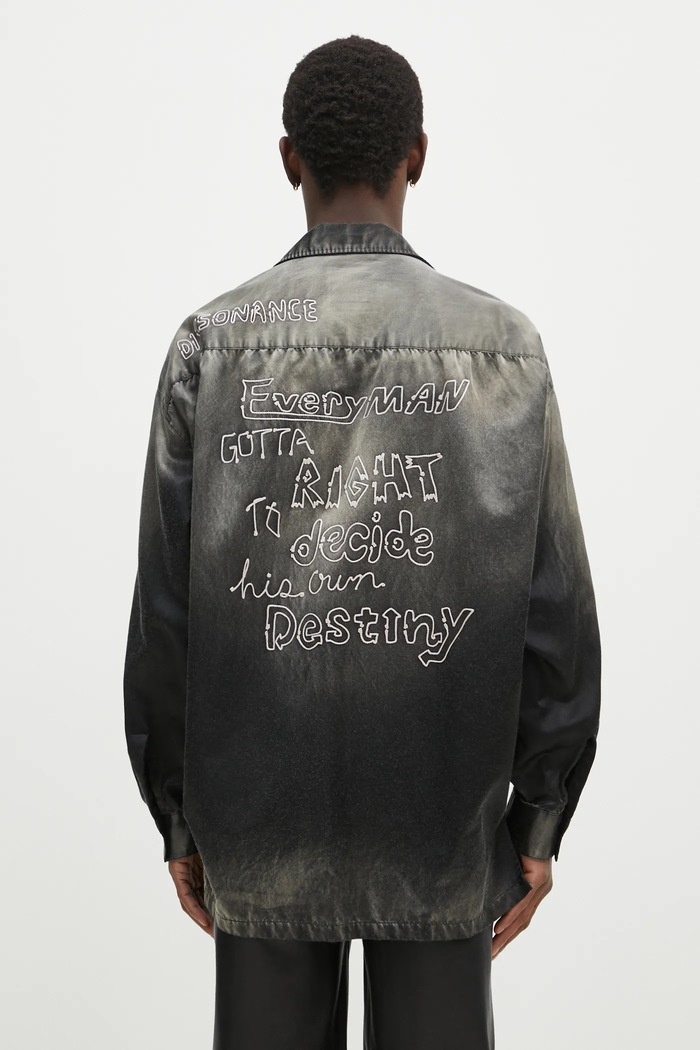 Odjeća Košulja Maison MIHARA YASUHIRO Bleached Longsleeve Satin Shirts J13SH183 crna