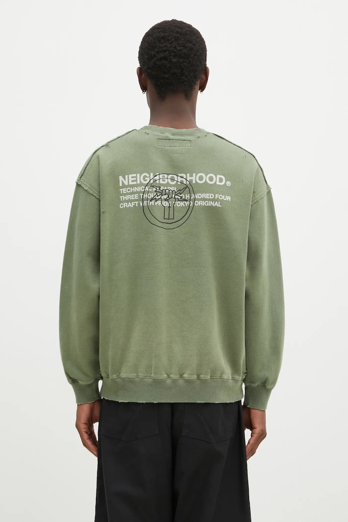 Одежда Хлопковая кофта NEIGHBORHOOD 242OKNH.CSM01 зелёный