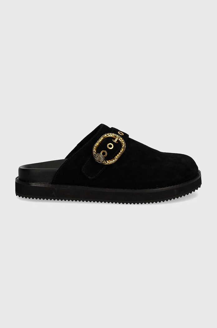 Kurt Geiger London klapki zamszowe Mayfair Casual Flat Mule 1293100209.BLACK czarny AW24