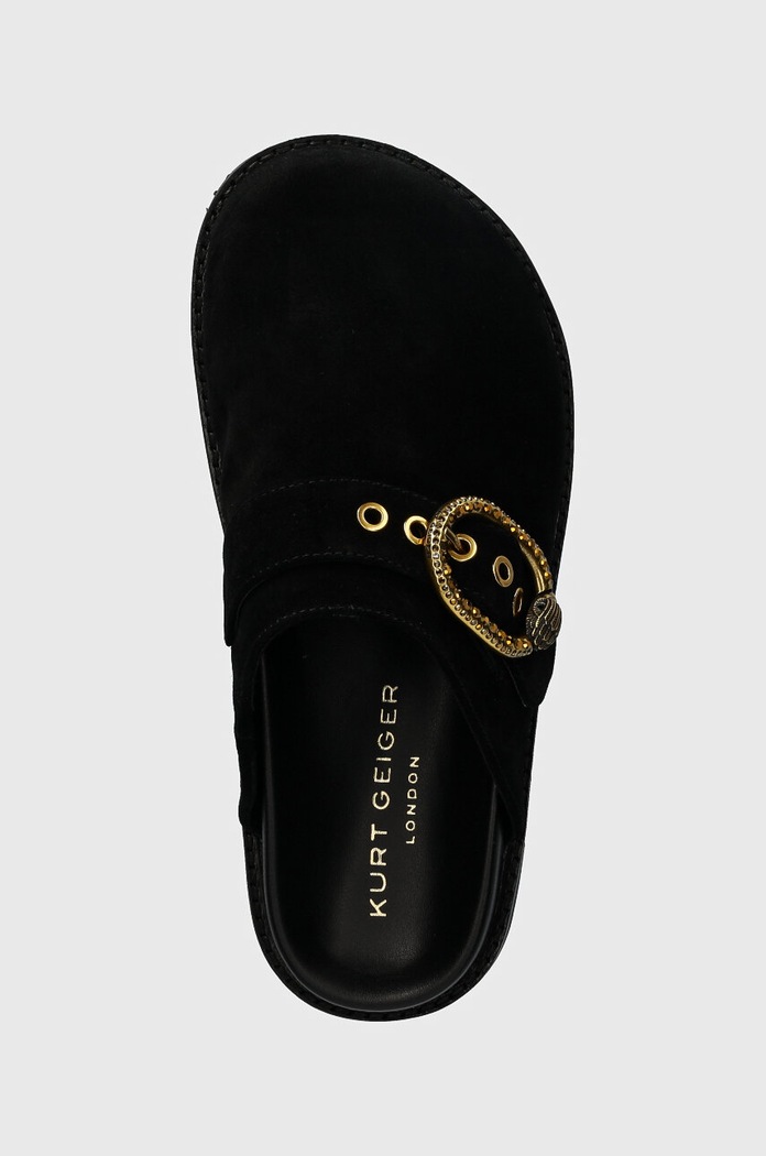 Kurt Geiger London klapki zamszowe Mayfair Casual Flat Mule czarny 1293100209.BLACK