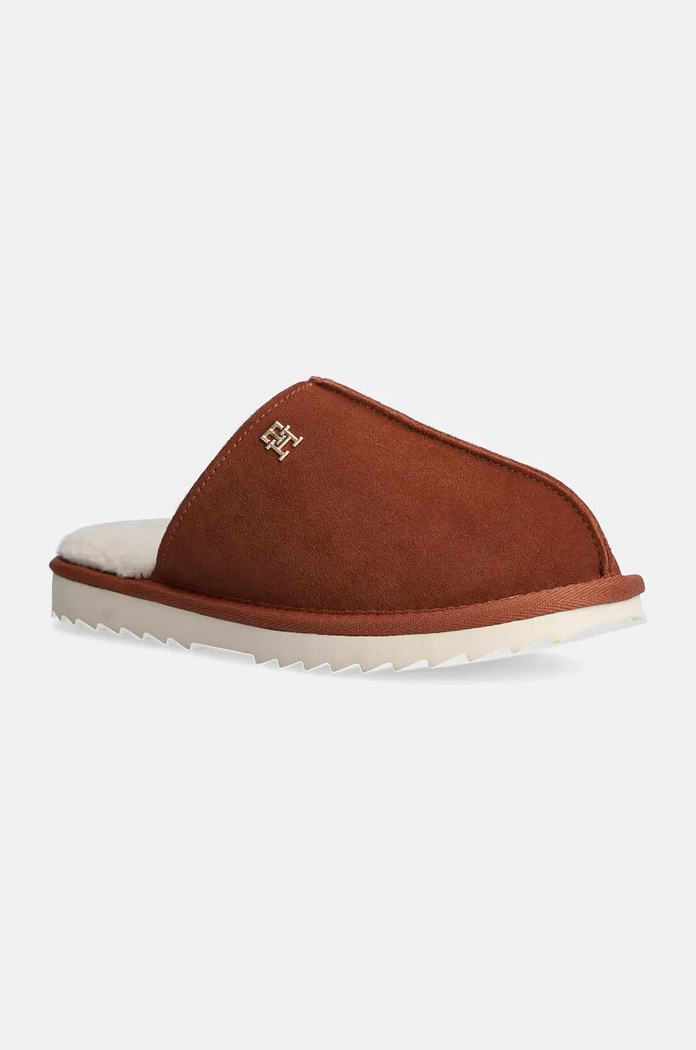 Παντόφλες Tommy Hilfiger TH ELEVATED COMFORT HOME SLIPPER καφέ FW0FW08396