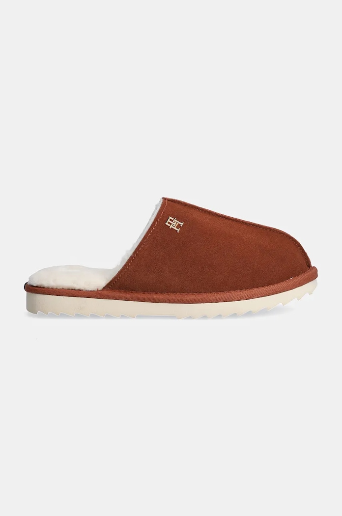 Παντόφλες Tommy Hilfiger TH ELEVATED COMFORT HOME SLIPPER FW0FW08396 καφέ AW24