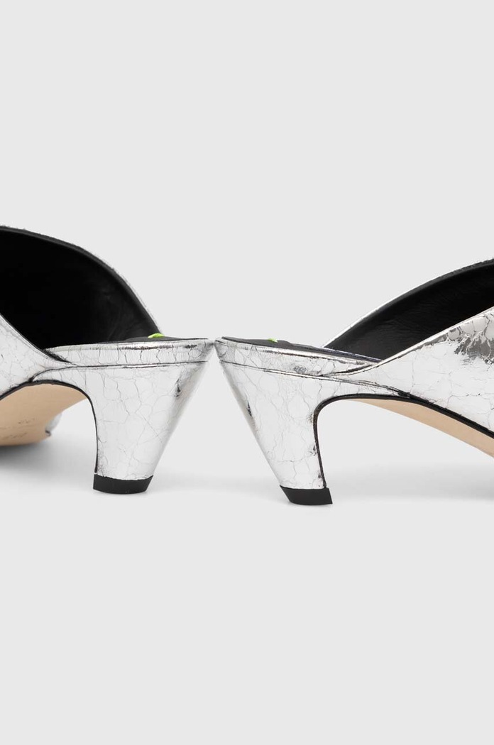 Kožené pantofle MSGM stříbrná 3741MDS716.905.90