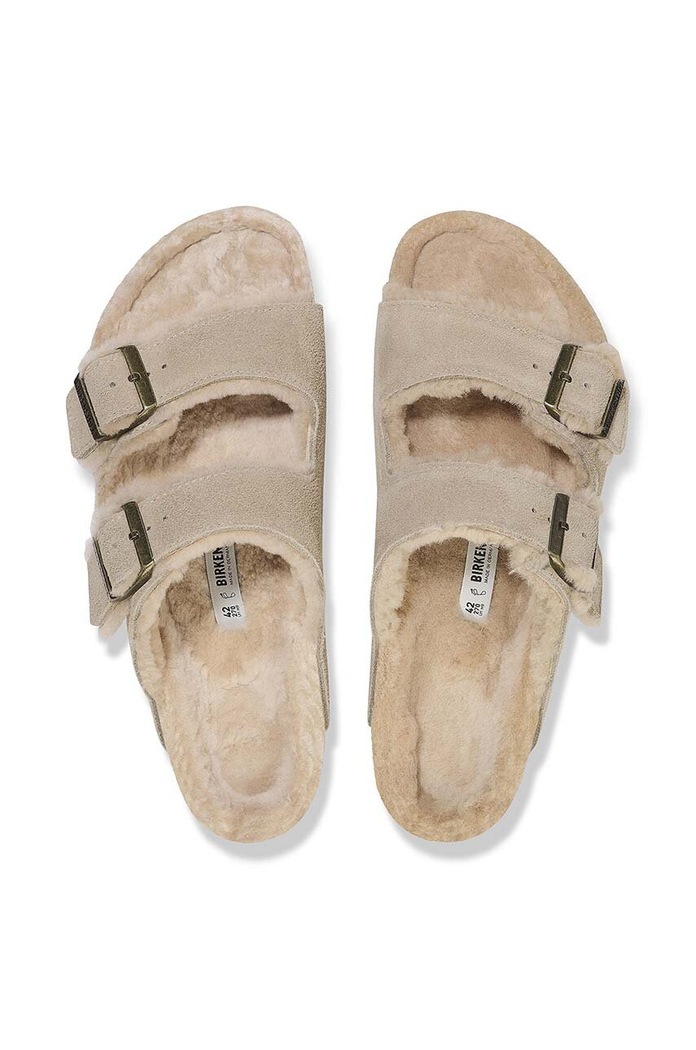Birkenstock Klapki zamszowe Arizona Shearling 1028293