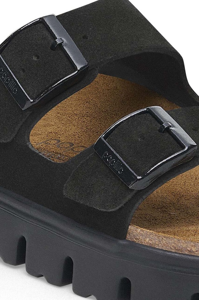 Obuwie Birkenstock klapki zamszowe Arizona Chunky Birkenstock x Papillio 1028403 czarny