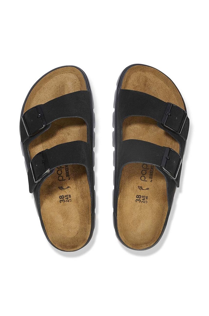 Birkenstock klapki zamszowe Arizona Chunky Birkenstock x Papillio 1028403 czarny