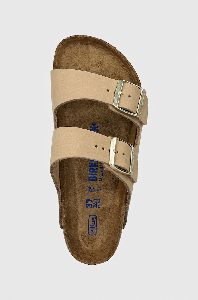 Natikače od nubuk kože Birkenstock Arizona SFB bež 1019013