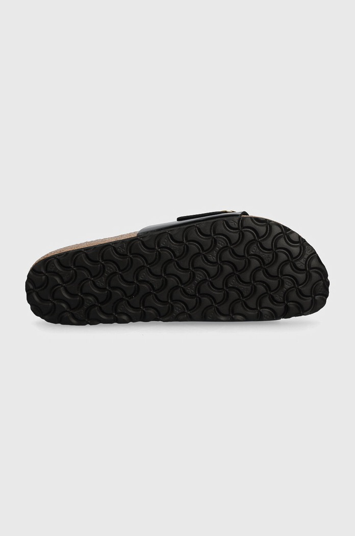Birkenstock ciabatte slide in pelle Madrid Big Buckle 1022650 nero