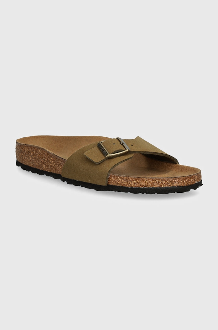 Šľapky Birkenstock Madrid imitácia semišu zelená 1027974