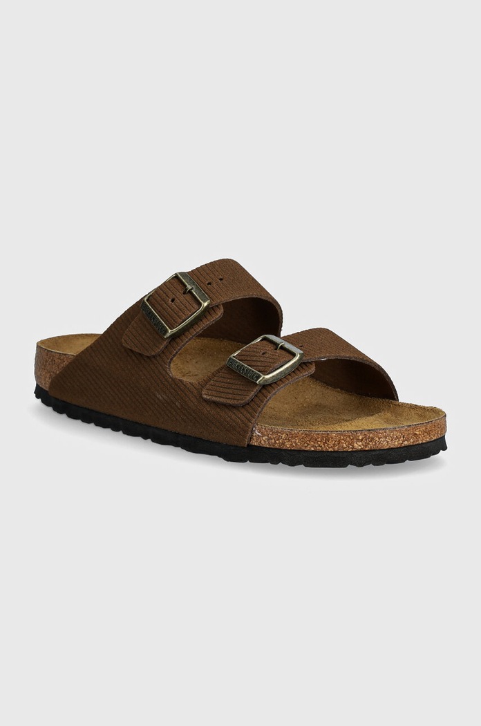 Semišové pantofle Birkenstock Arizona semišová kůže hnědá 1028264