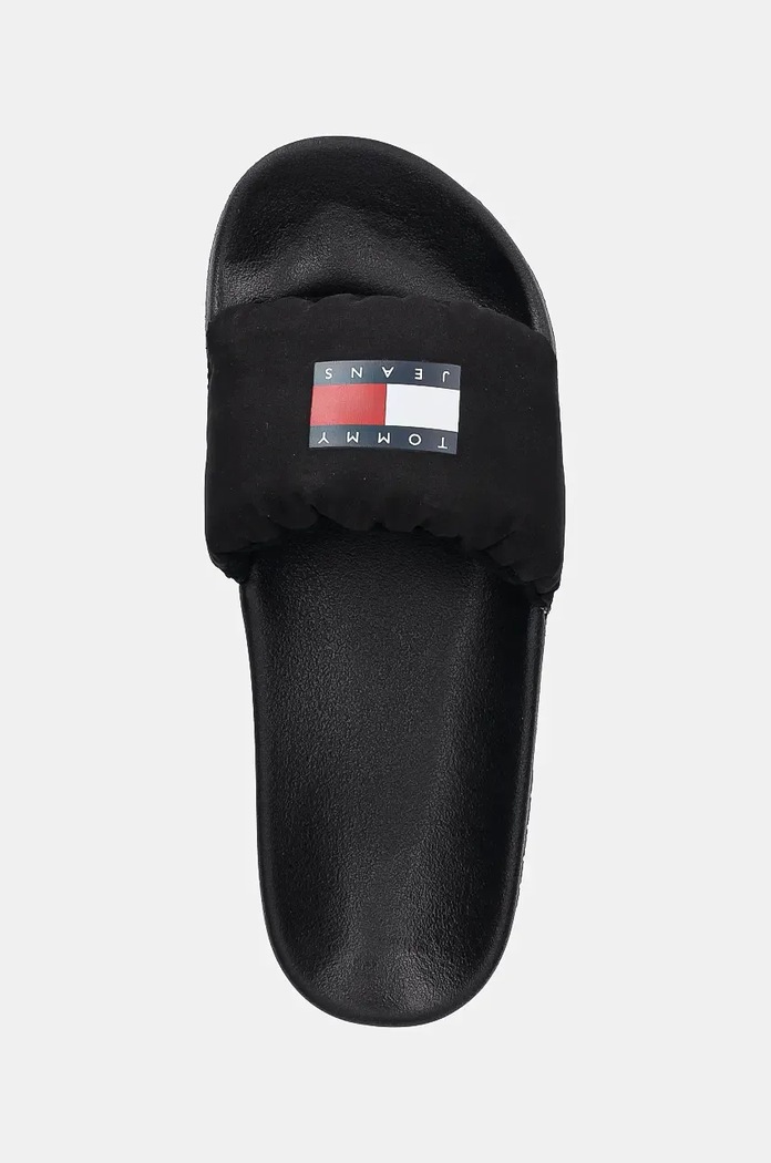 Tommy Jeans klapki TJW INTERESTING MAT POOL SLIDE czarny EN0EN02644
