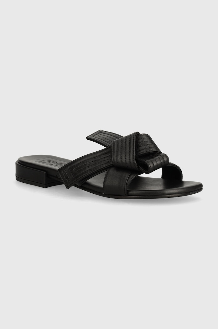 Δερμάτινες παντόφλες Kenzo Oki Leather Mules φλατ μαύρο FE62MU125L79.99