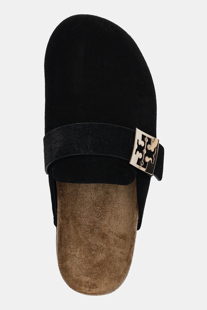 Semišové šľapky Tory Burch Mellow Mule čierna 154446.006