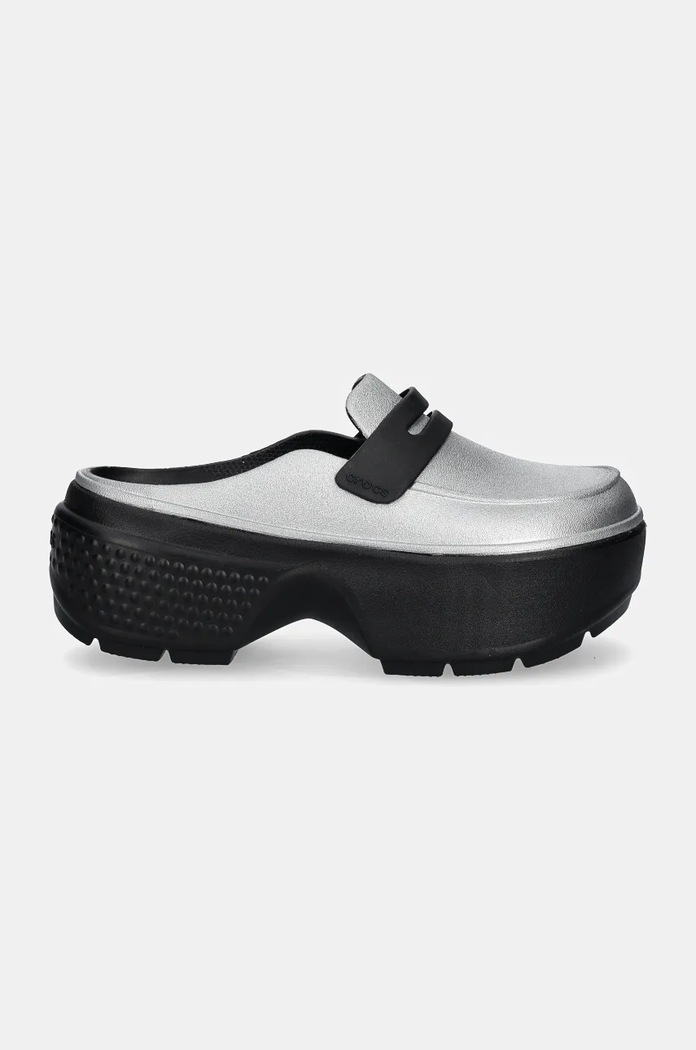 Šľapky Crocs Stomp Metallic Loafer Clog 210363.01V strieborná AW24