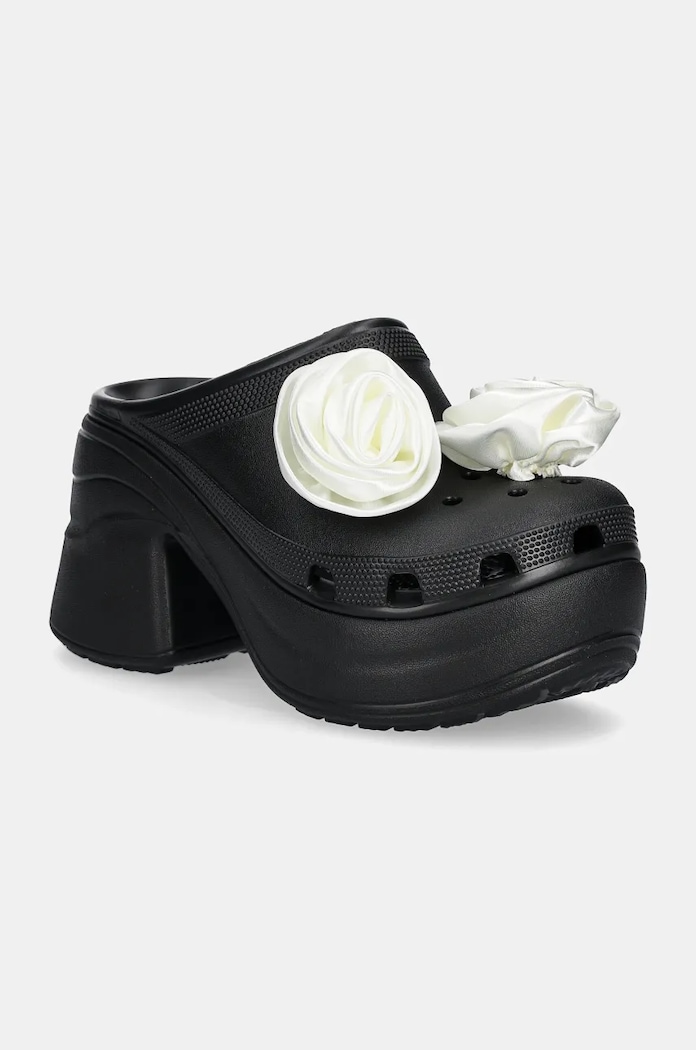 Natikače Crocs Siren Rosette Clog široka potpetica crna 210367.001