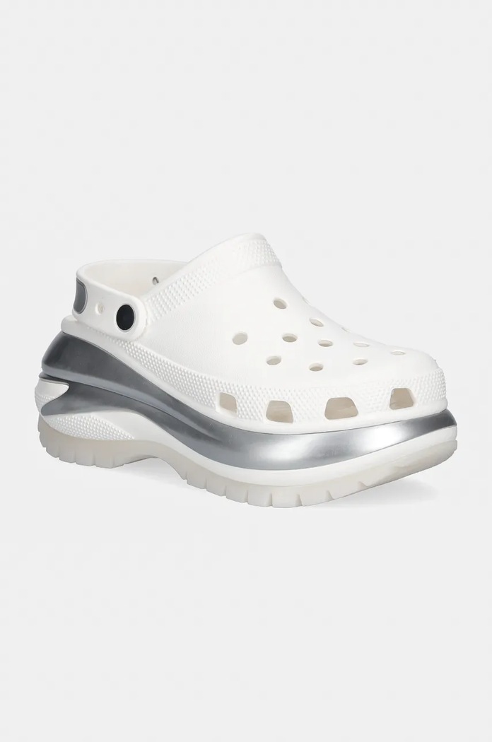 Crocs papucs Mega Crush Metallic Clog szintetikus fehér 210368.138