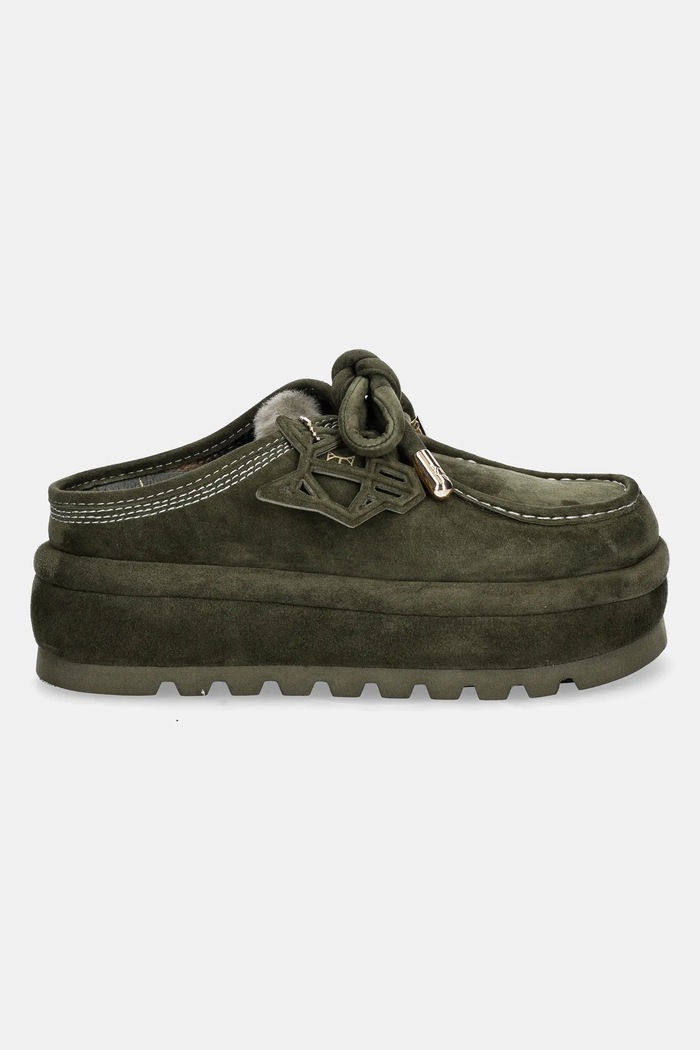 Naked Wolfe velúr papucs Blizzard Blizzard.Dark.Olive zöld AW24