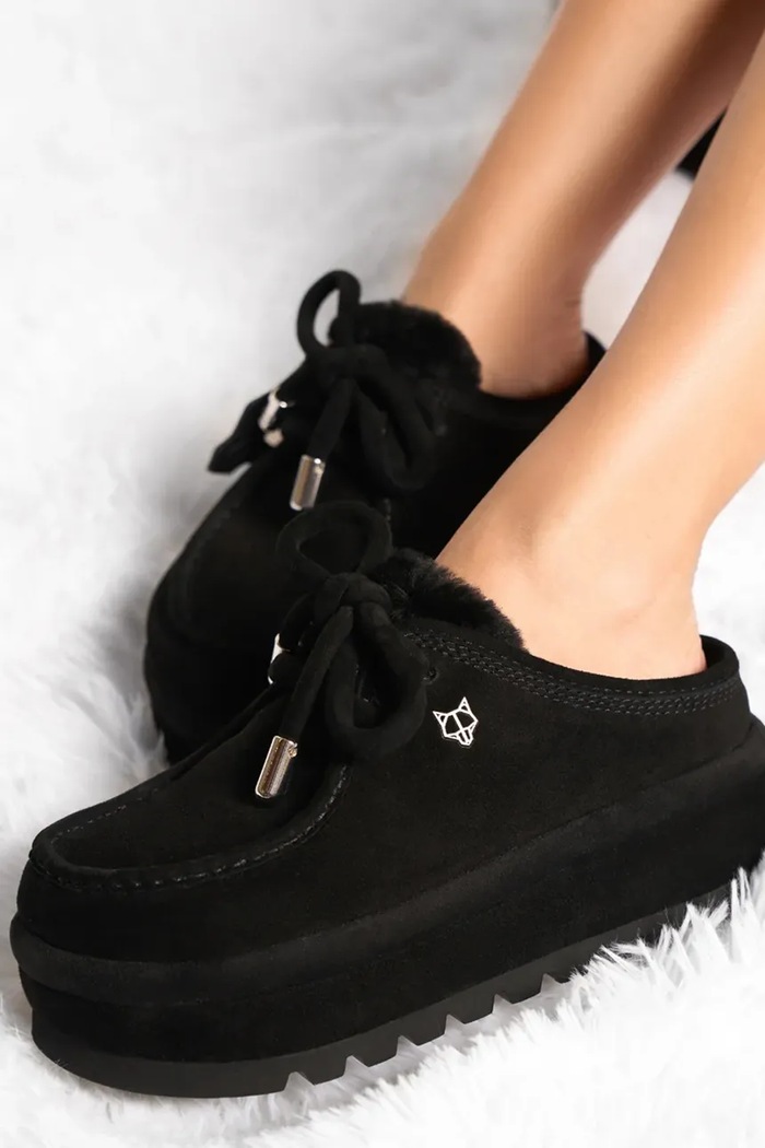 Naked Wolfe papuci din piele intoarsa Blizzard Blizzard.Black