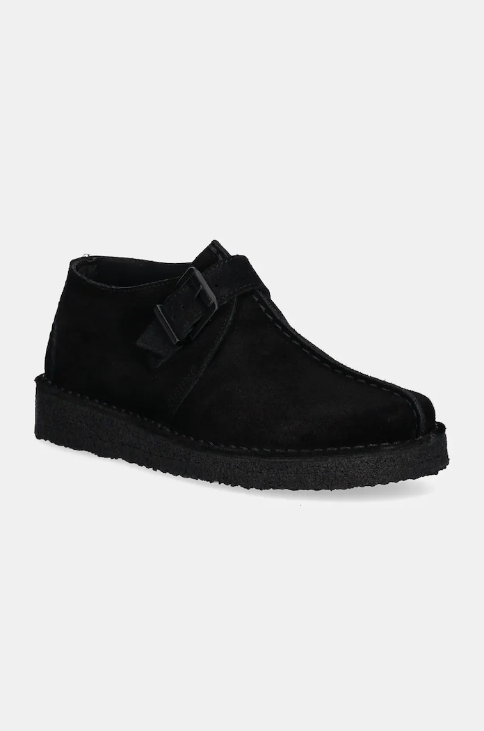Clarks Originals suede shoes Trek Buckle flat black 26177993