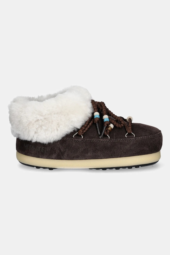 Snežke iz semiša Moon Boot MB EVX MULE SUEDE BEADS 80D1470040.ML01 rjava AW24