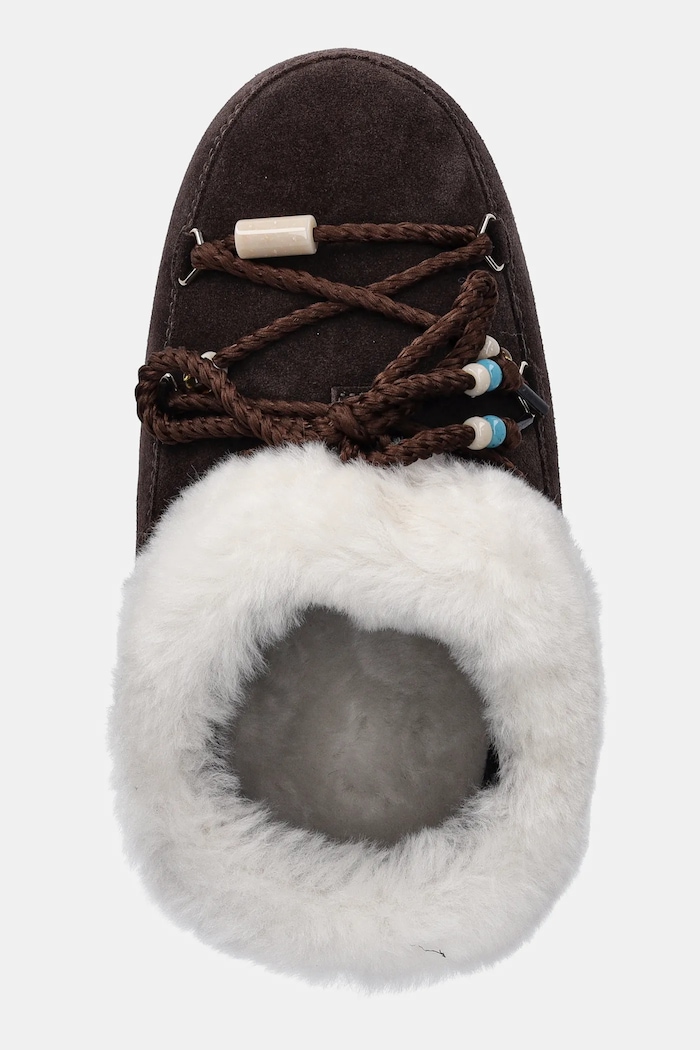 Snežke iz semiša Moon Boot MB EVX MULE SUEDE BEADS rjava 80D1470040.ML01