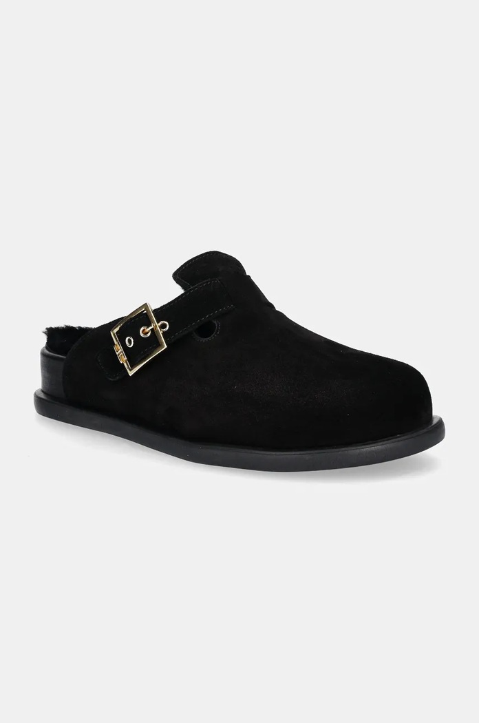 Dětské semišové pantofle Elisabetta Franchi černá F4A1.E0170.0446
