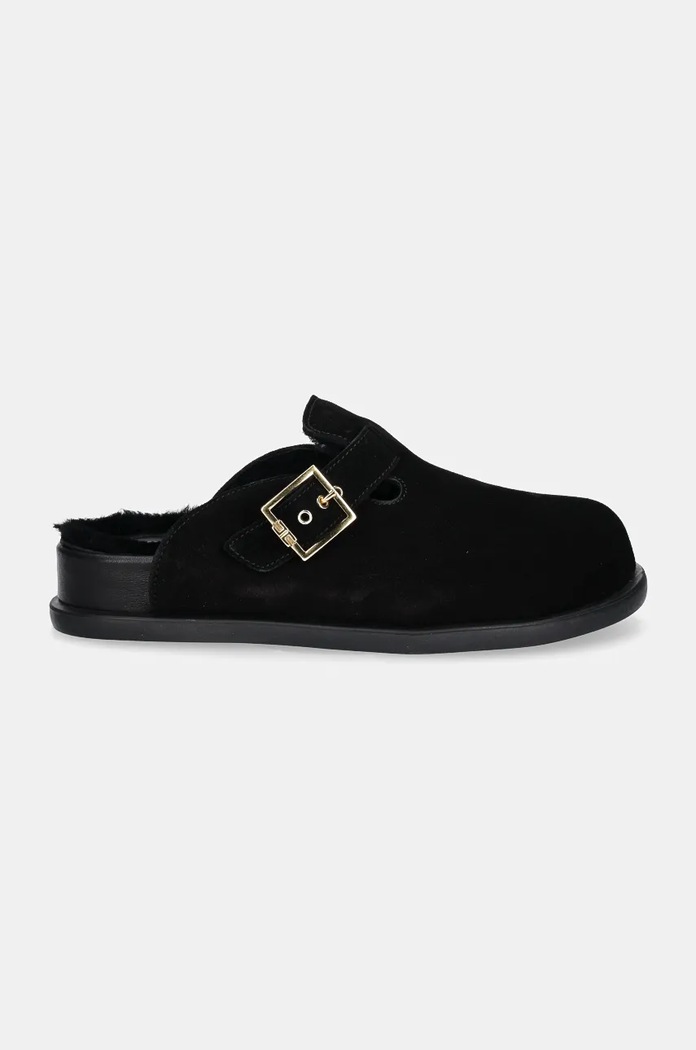 Dětské semišové pantofle Elisabetta Franchi F4A1.E0170.0446 černá AW24