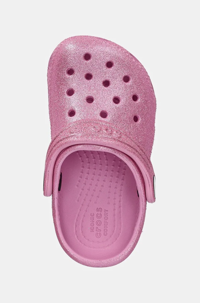 Slapi copii CLASSIC GLITTER CLOG Crocs 206992.CLASSIC.GLITTER roz