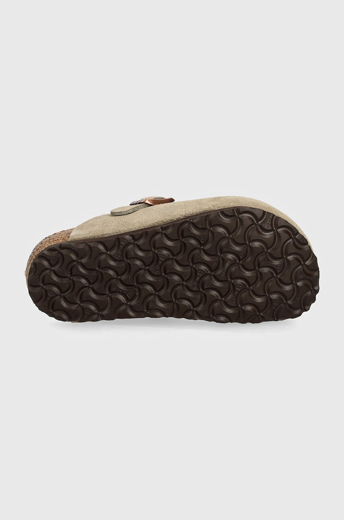 Birkenstock papuci din piele intoarsa pentru copii Boston 1027875 bej