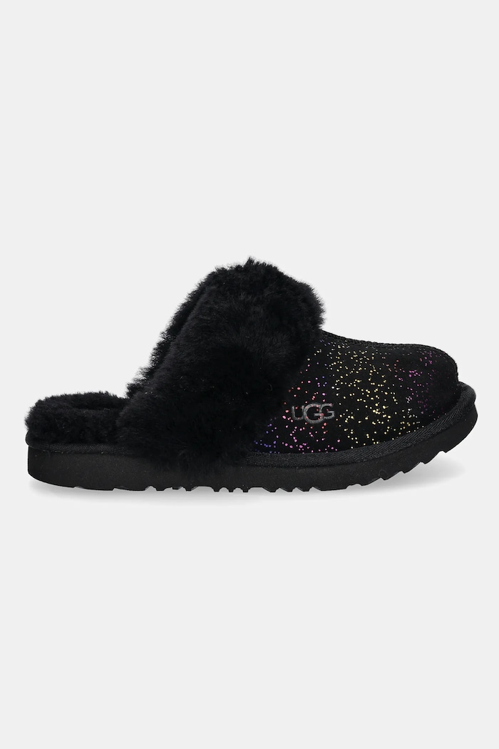 Детски велурени чехли UGG COZY II SHIMMER SKY 1157672K черен AW24
