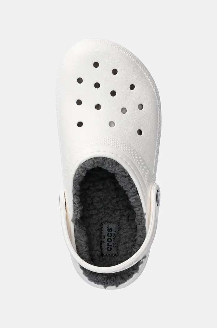 Παιδικές παντόφλες Crocs CLASSIC LINED CLOG λευκό 207010.CLASSIC.LINED.CL
